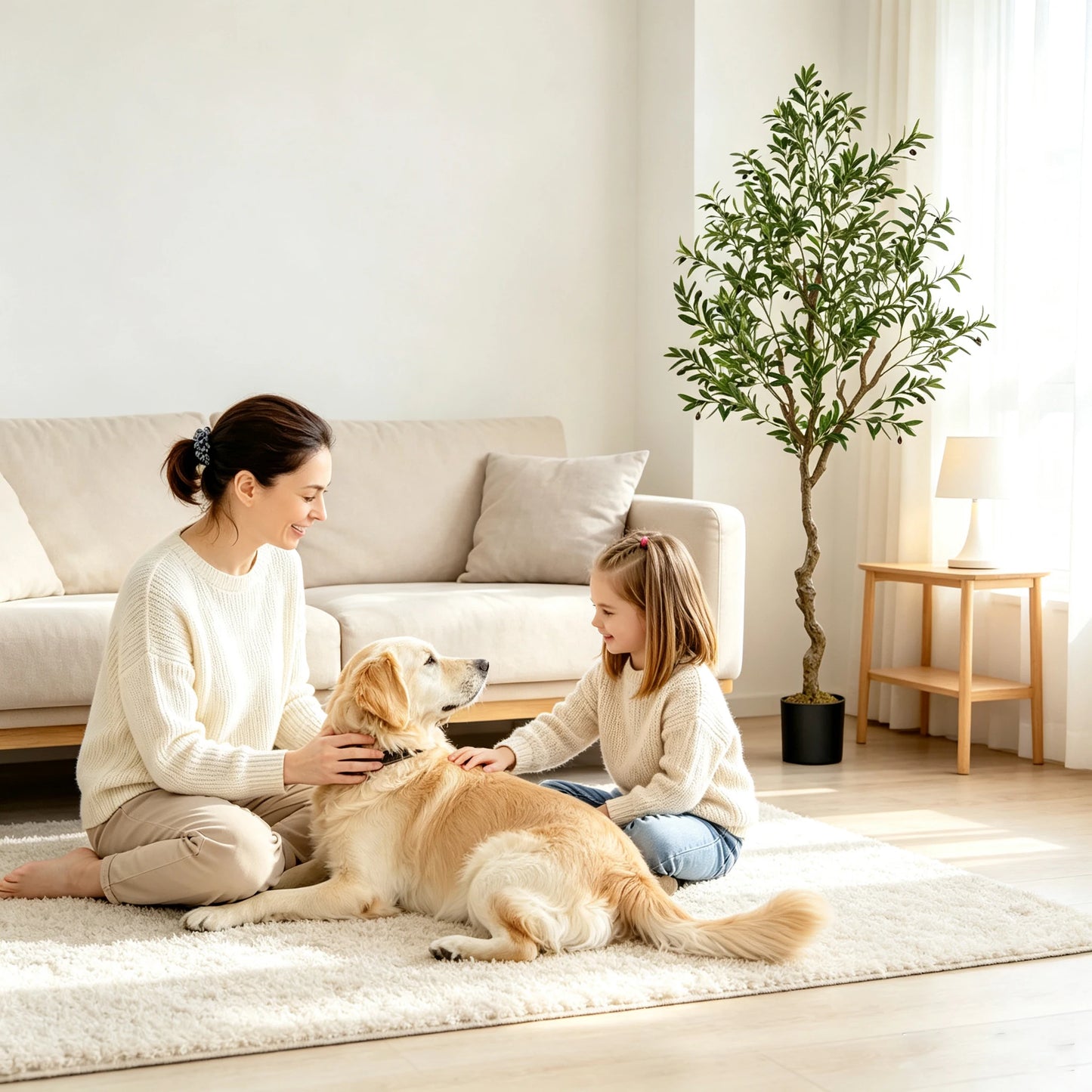 Olitree Faux Olive Tree With Wood Trunk And Pot