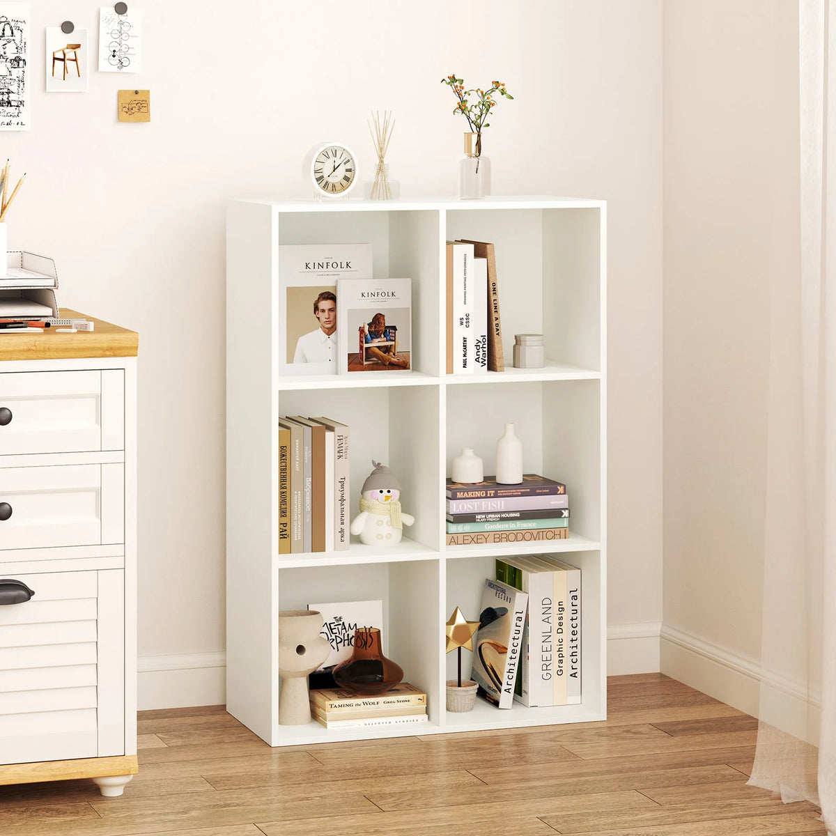 HOMASIS Modern Cube Bookcase And Storage Organizer