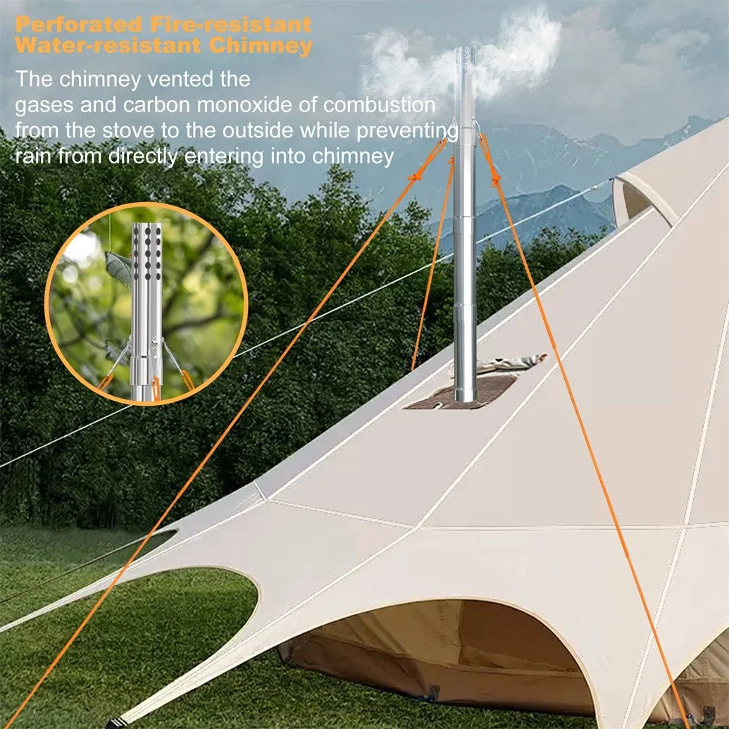 Unho Portable Wood Burning Stove With Chimney Pipes
