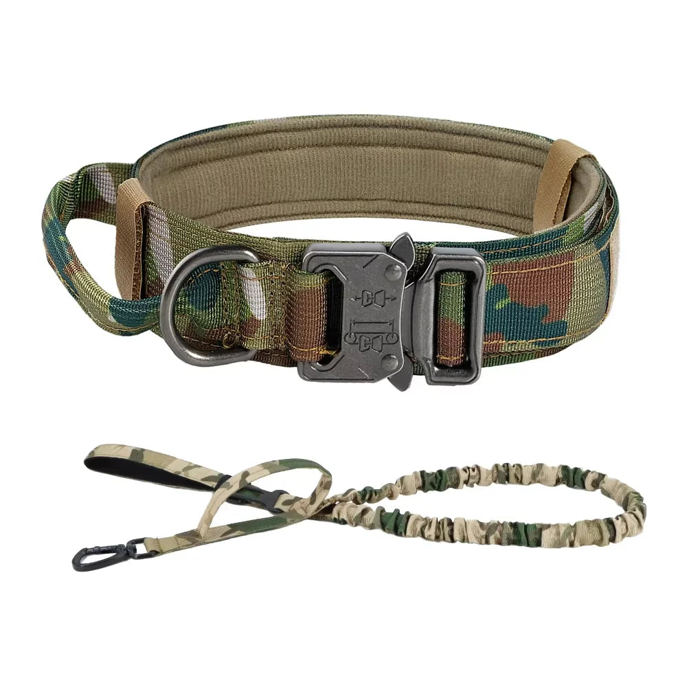 Adjustable Tactical Dog Training Collar With Leash Set