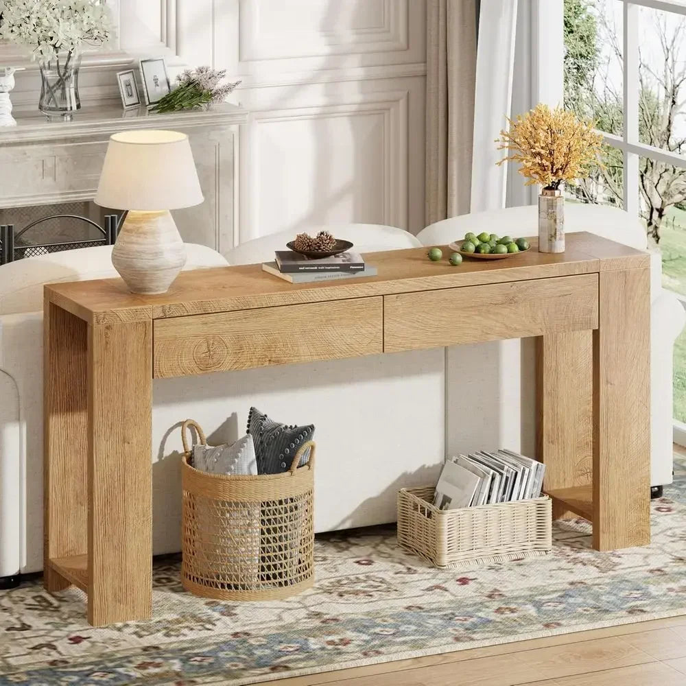 Sofa Table With Wooden Doors For Entryway And Living Room