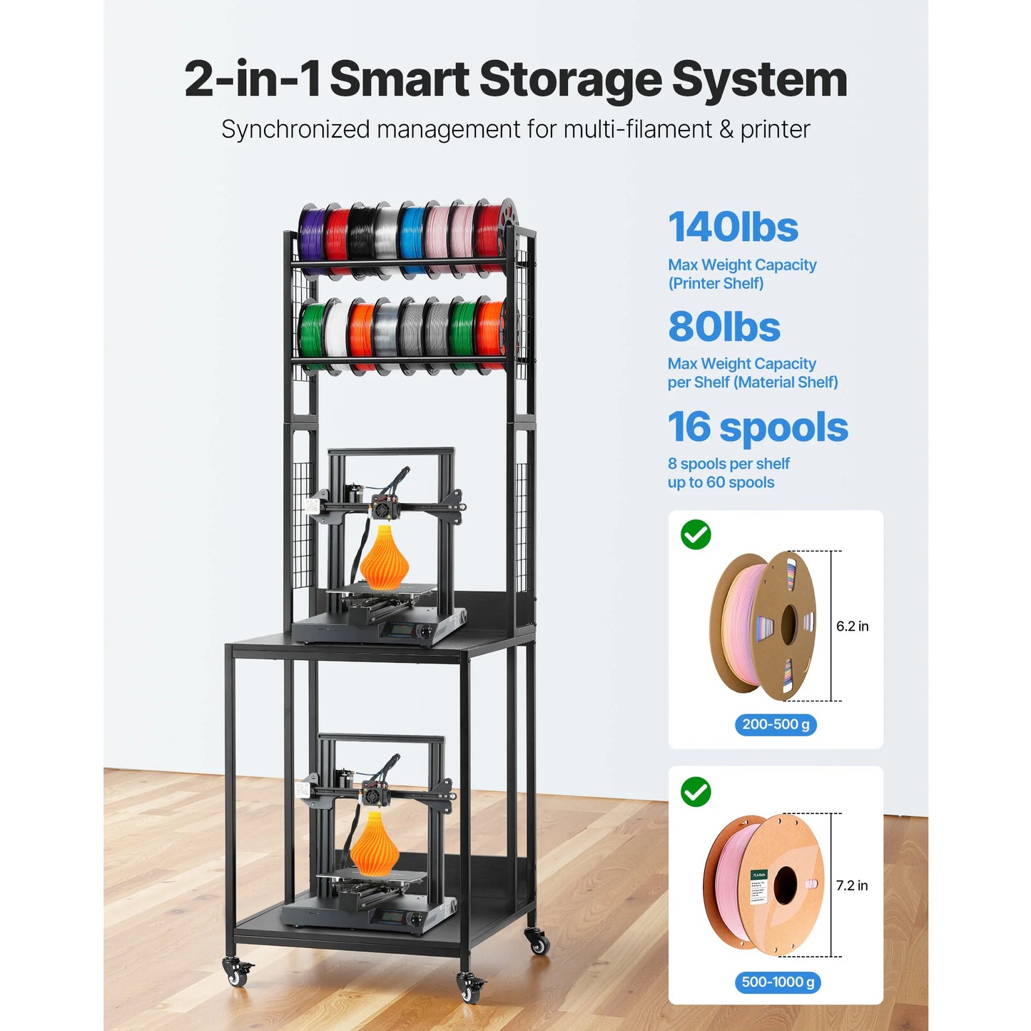 SucceBuy Steel Filament Spool Storage Rack