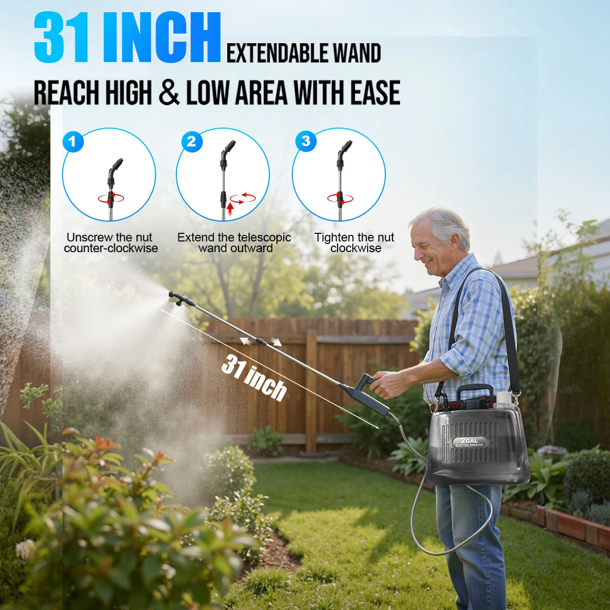 Battery Powered Garden Sprayer With Adjustable Pressure