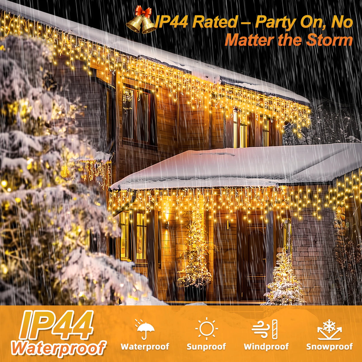 Christmas LED Icicle Lights for Outdoor Holiday Decor