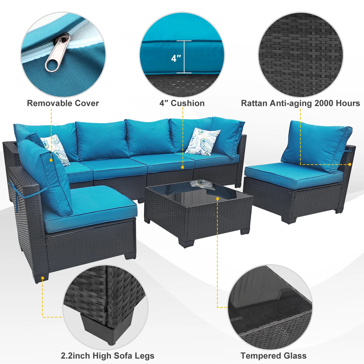All Weather Wicker Patio Conversation Furniture Set