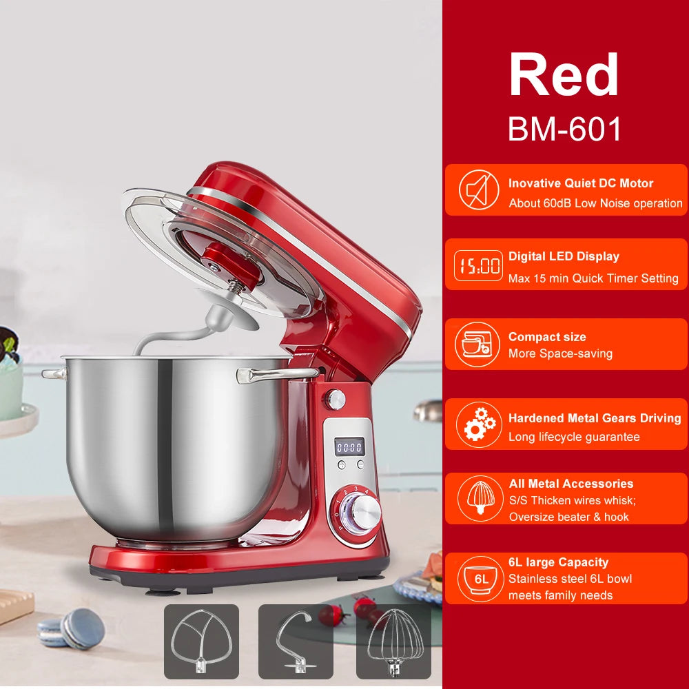 Biolomix Tilt Head Stand Mixer With Dough Hook