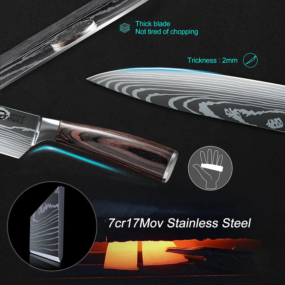 Kepeak Stainless Steel Kitchen Knife Set