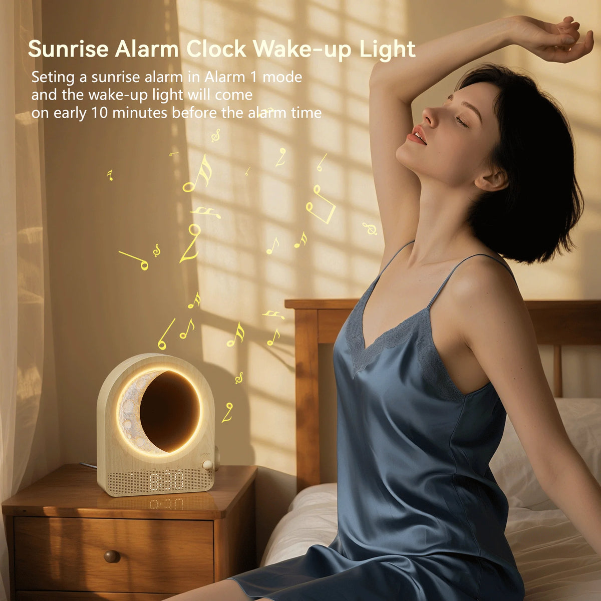 Blonbar Sunrise Alarm Clock With Moon Lamp