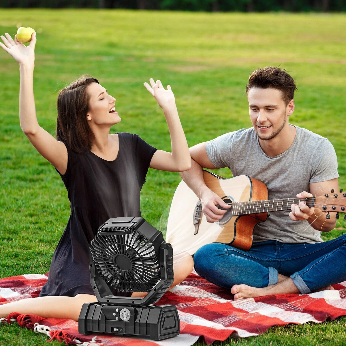Camping Fan 20000mAh Battery Powered Tent Fan With LED Light