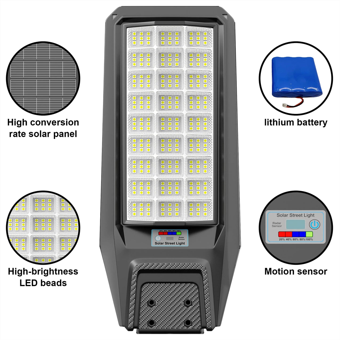Outdoor Solar Security Light With Motion Sensor Remote