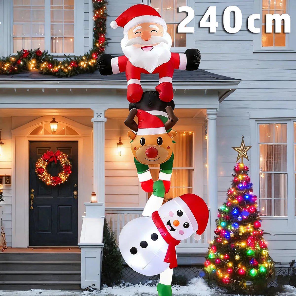 AlliLit LED Christmas Gingerbread Man Inflatable Decor