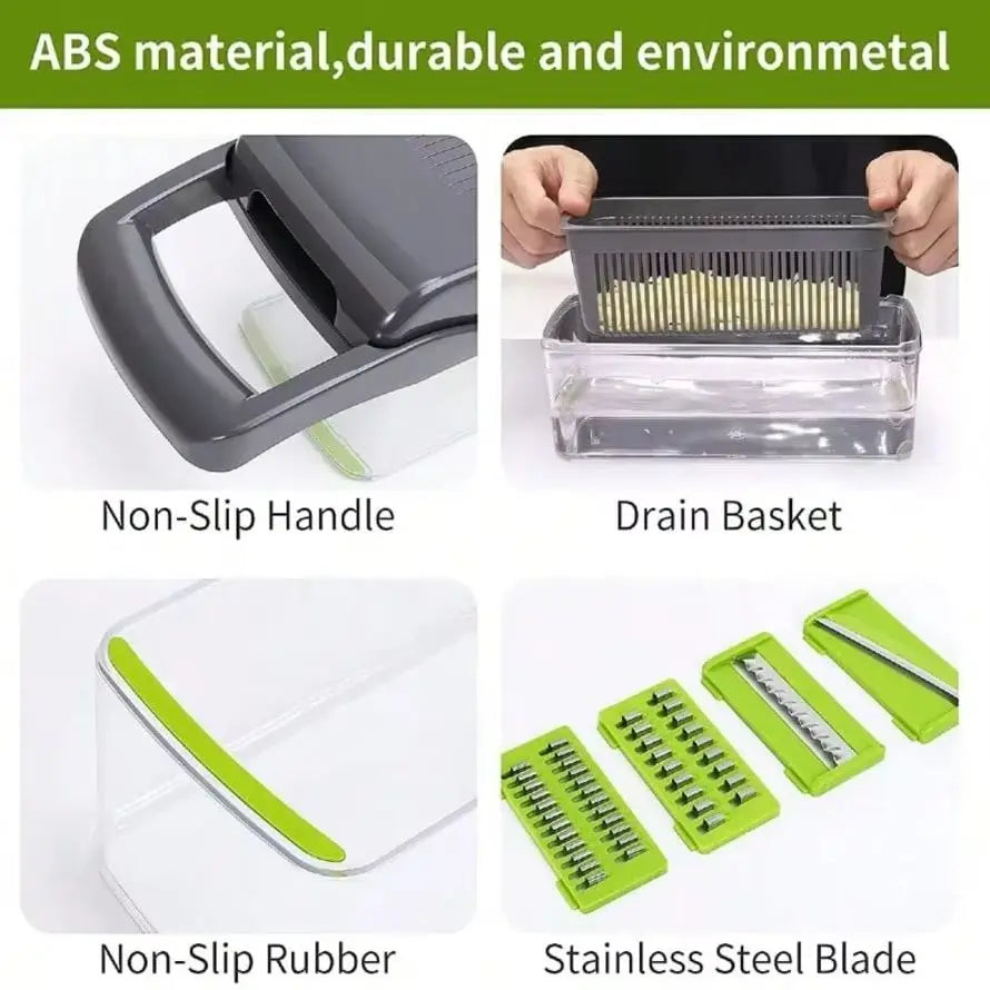 16 Function Vegetable Chopper With Stainless Blades