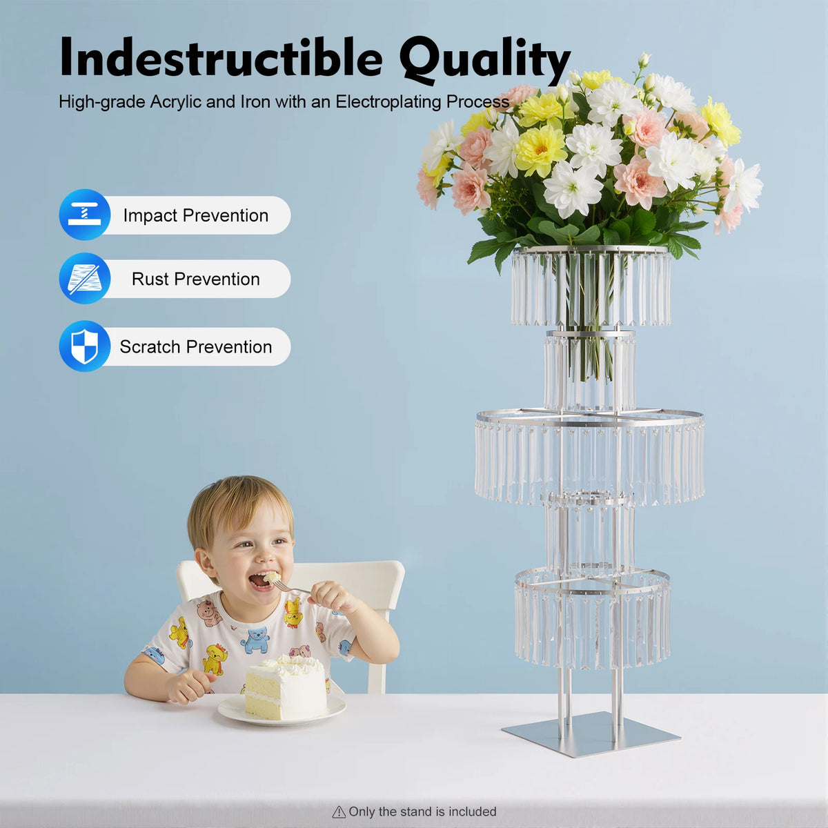 Five Tier Acrylic Crystal Flower Stand