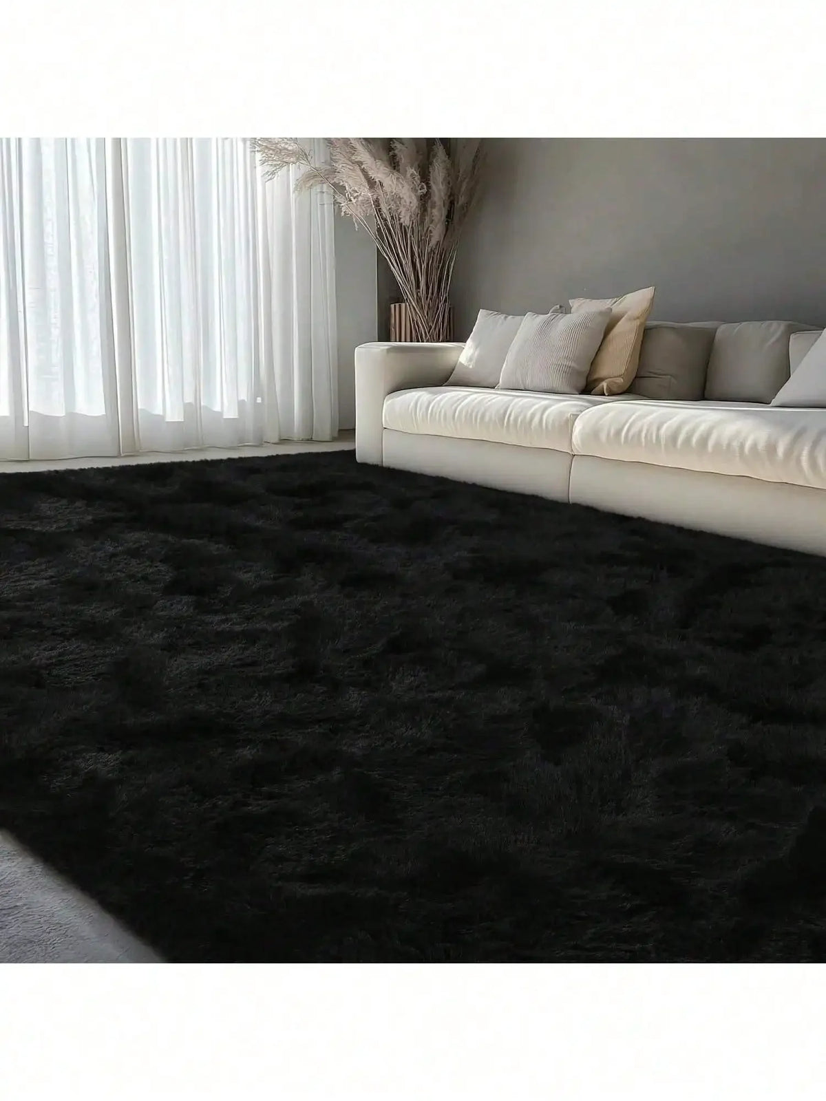 Thick Plush Polyester Carpet With Non Slip Backing
