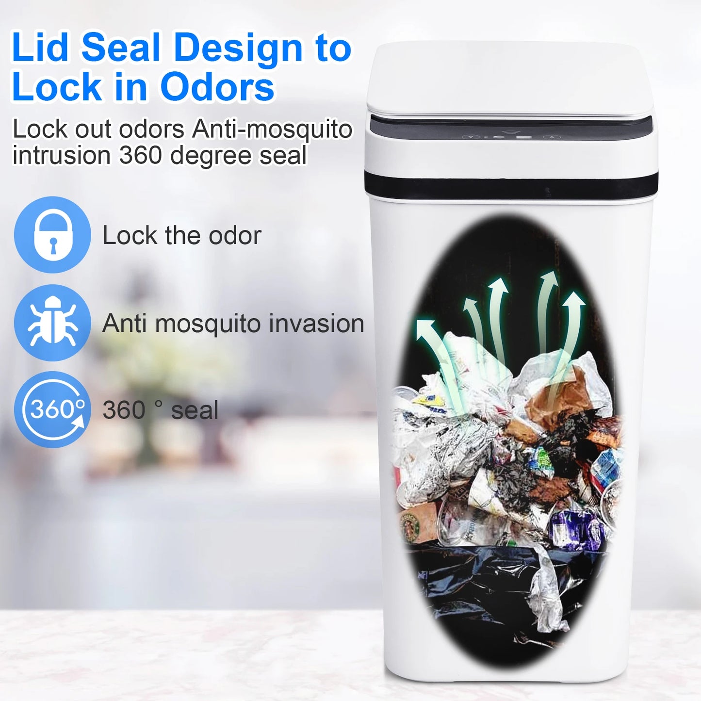 2 Pack Touchless Bathroom Trash Cans With Lid