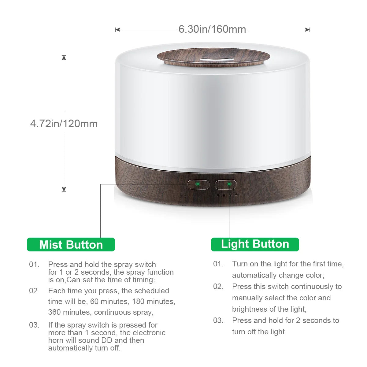 Miflame Ultrasonic Aroma Diffuser Mist Humidifier