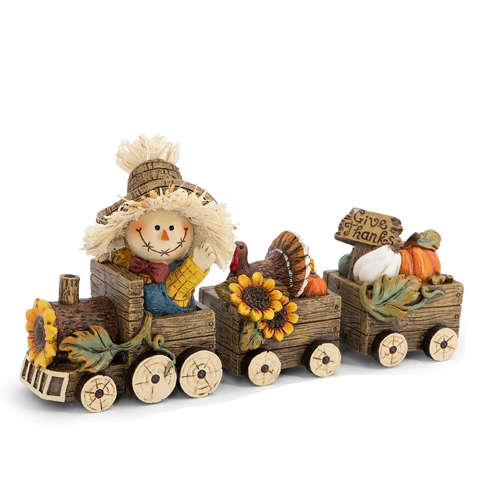 Hodao Scarecrow Harvest Train Figurine