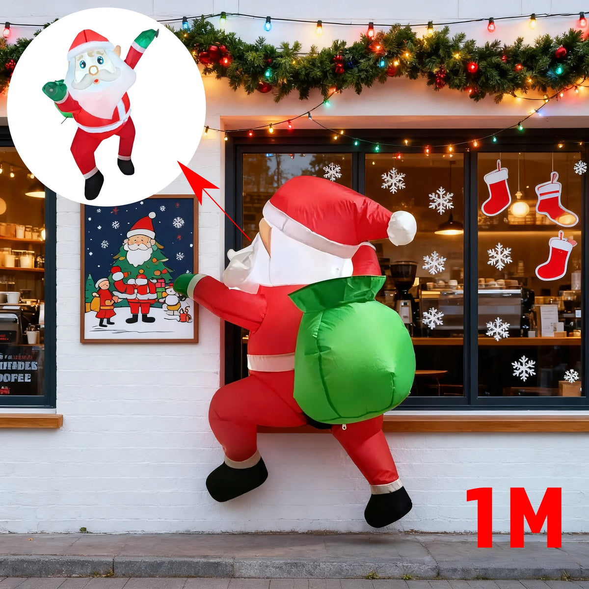 AlliLit LED Christmas Gingerbread Man Inflatable Decor