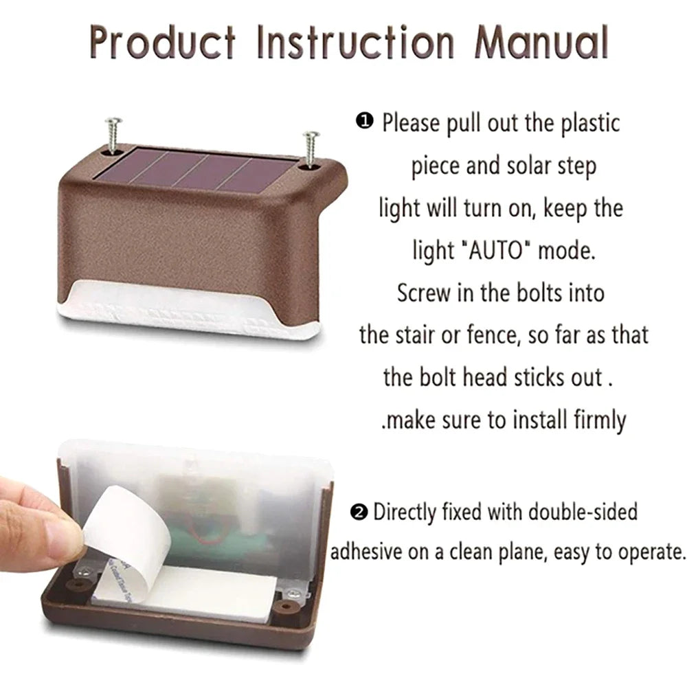 XIWANGFIRE Solar LED Step Lamp Outdoor Path Light