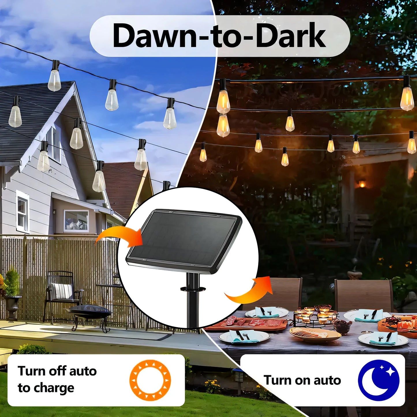 GUPUP ST38 Solar String Lights 24 LED Outdoor
