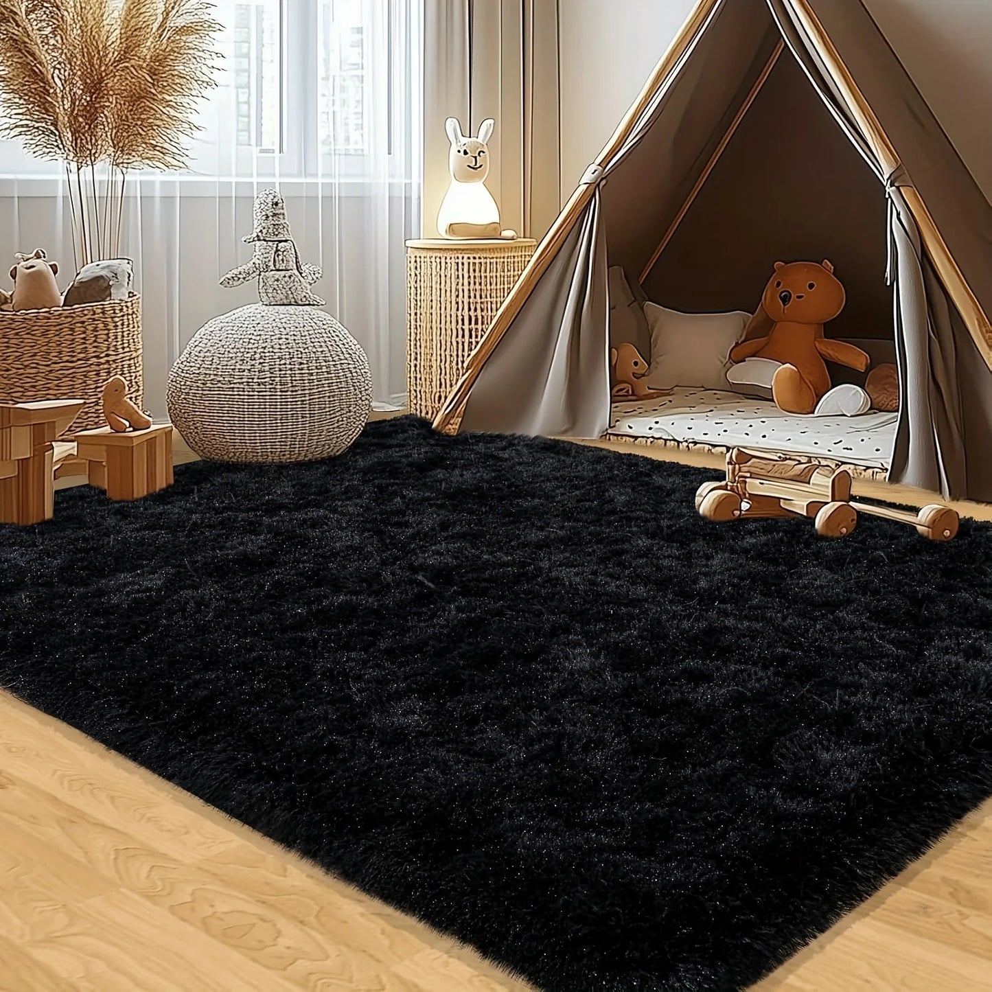 Aubusson Style Plush Area Rug for Living Room