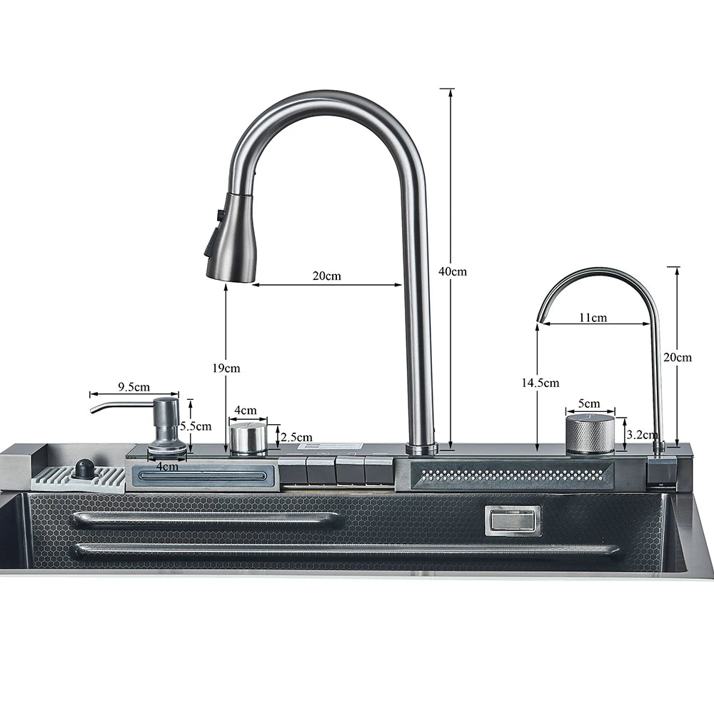 304 Stainless Steel Kitchen Waterfall Sink Undermount