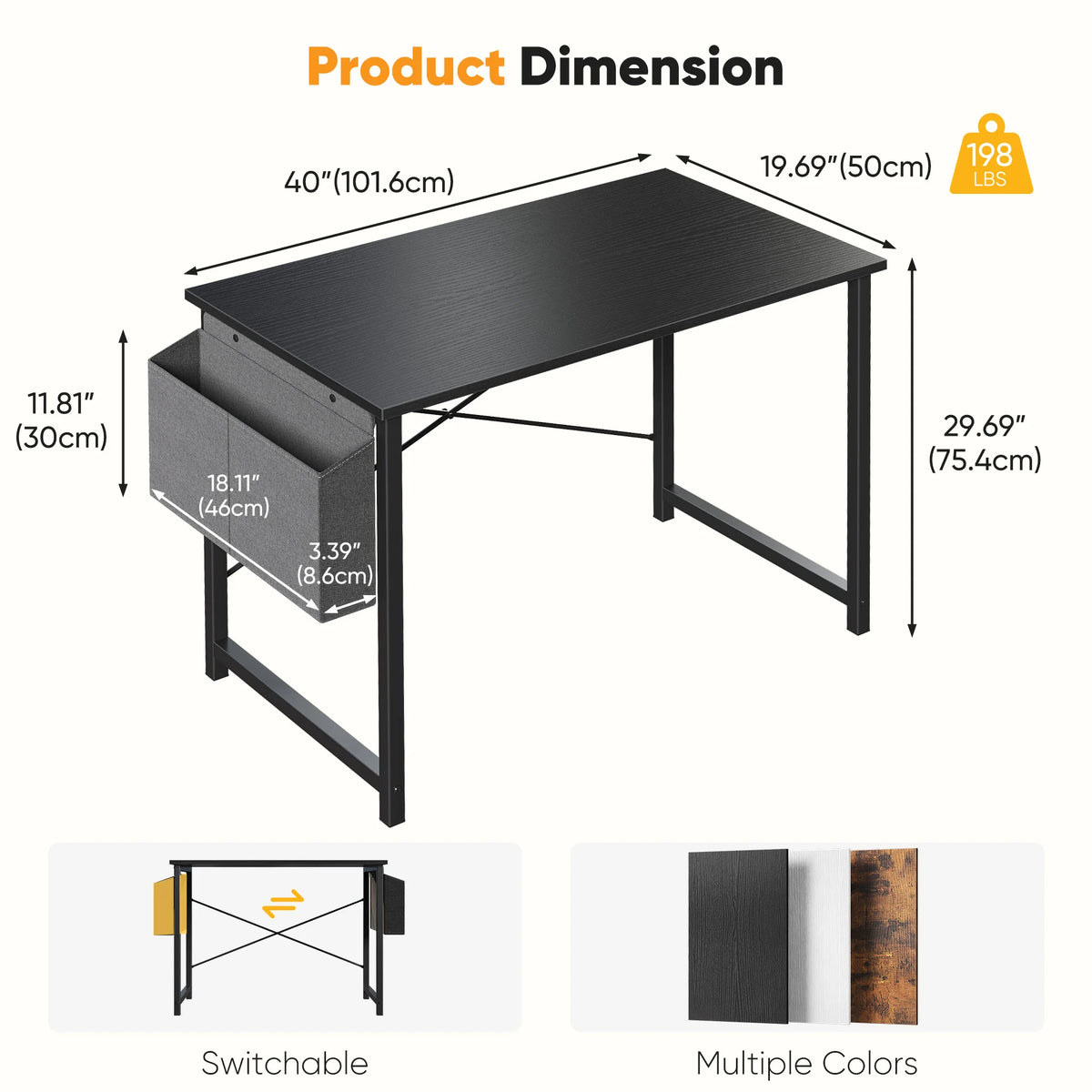JHK Computer Gaming Desk With Storage Bag
