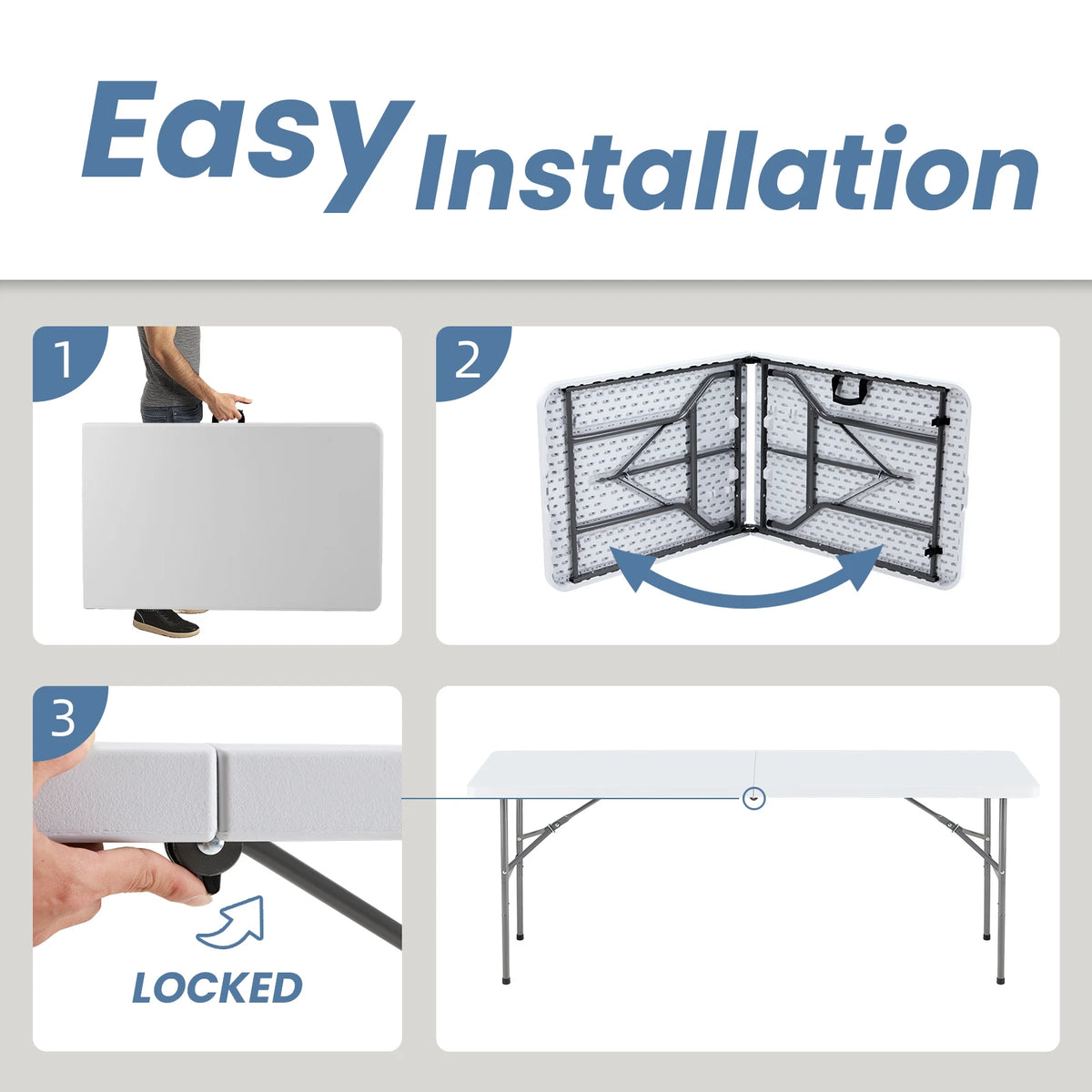 JHK Portable Folding Indoor Outdoor Utility Table