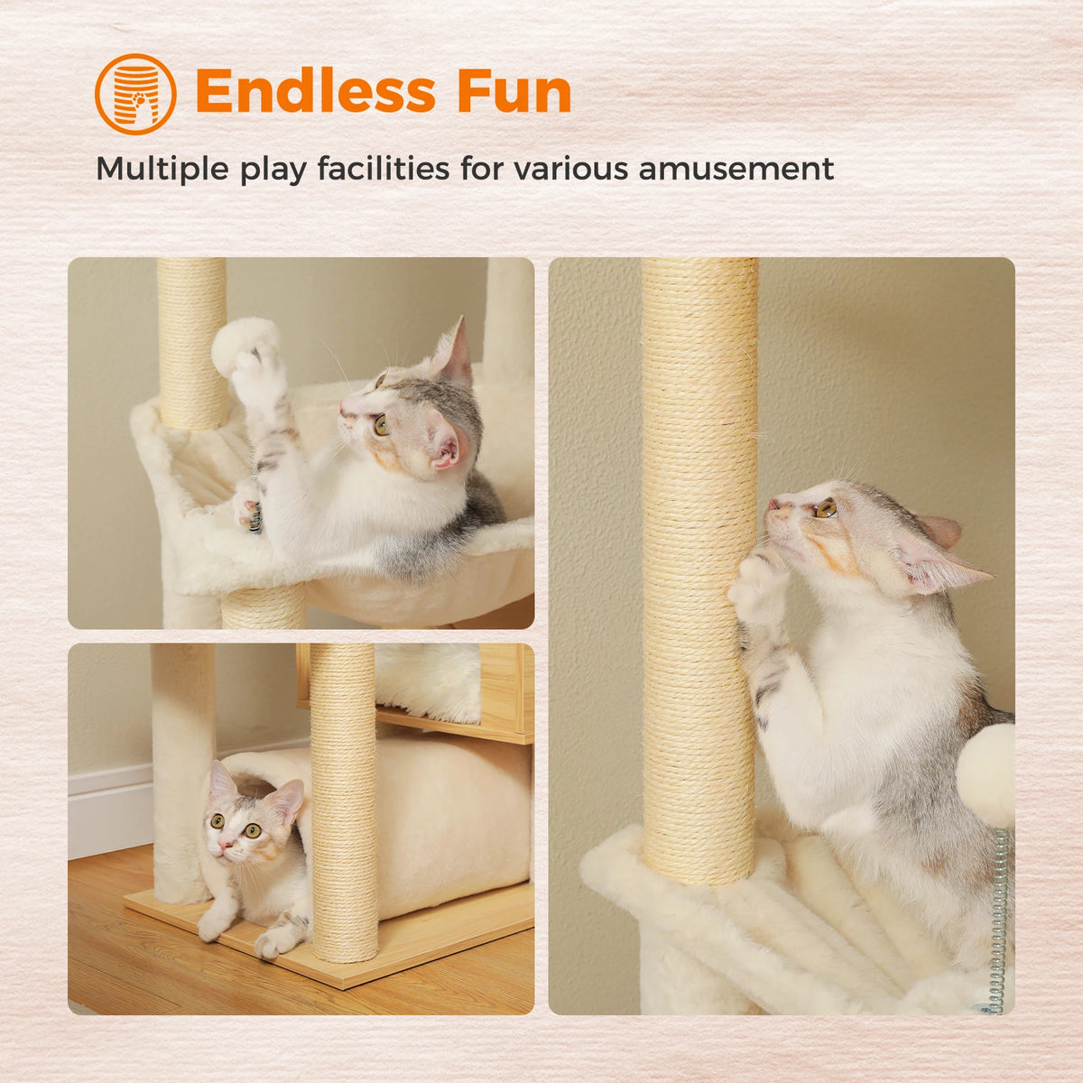 Pawz Road Height Adjustable Wooden Cat Tree