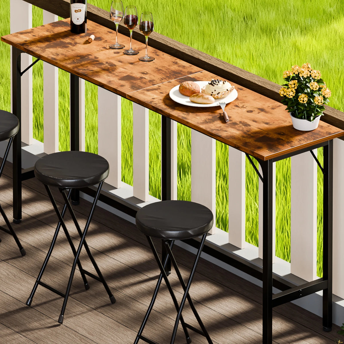 JHK Rectangular Counter Height Bar Table