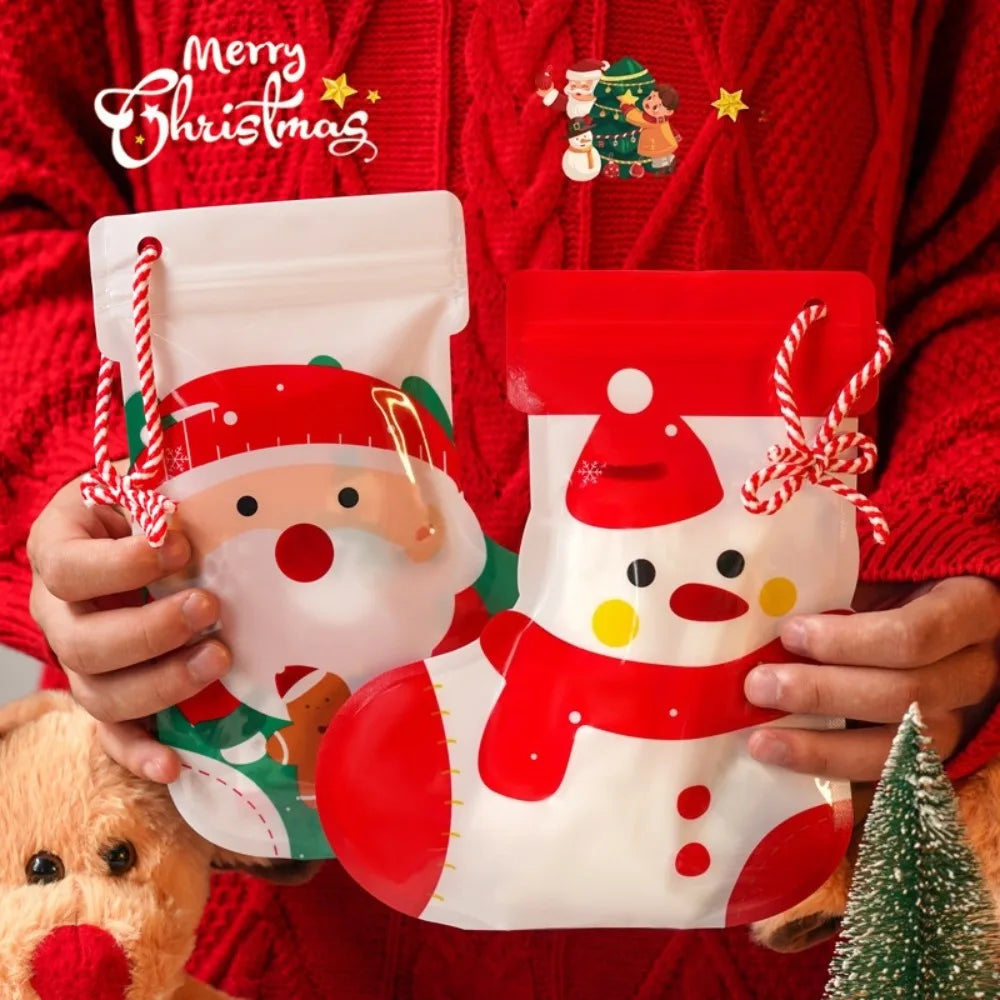 Christmas Stocking Ziplock Treat Bags for Holiday Gifts