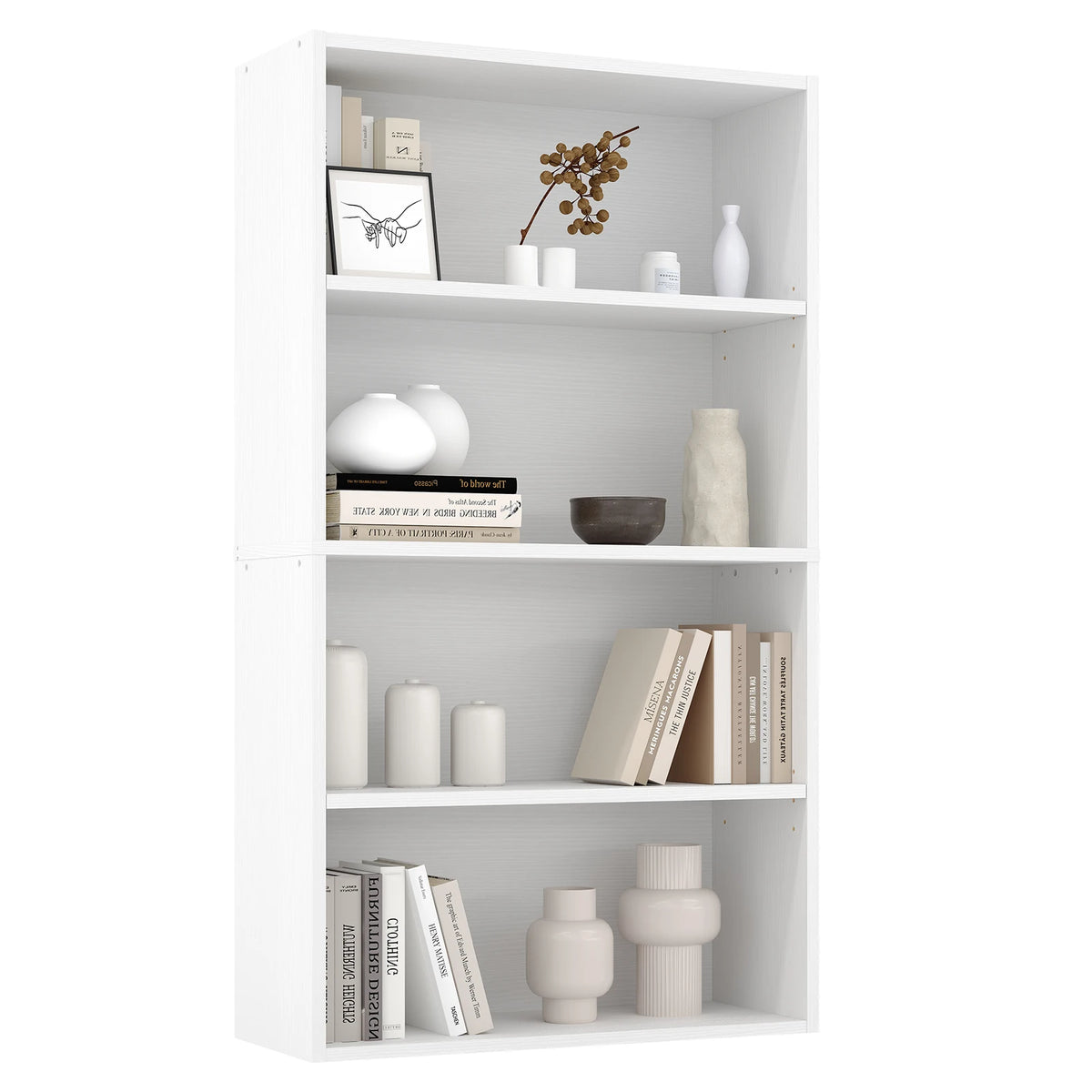 JHK Modern Wooden Open Bookcase