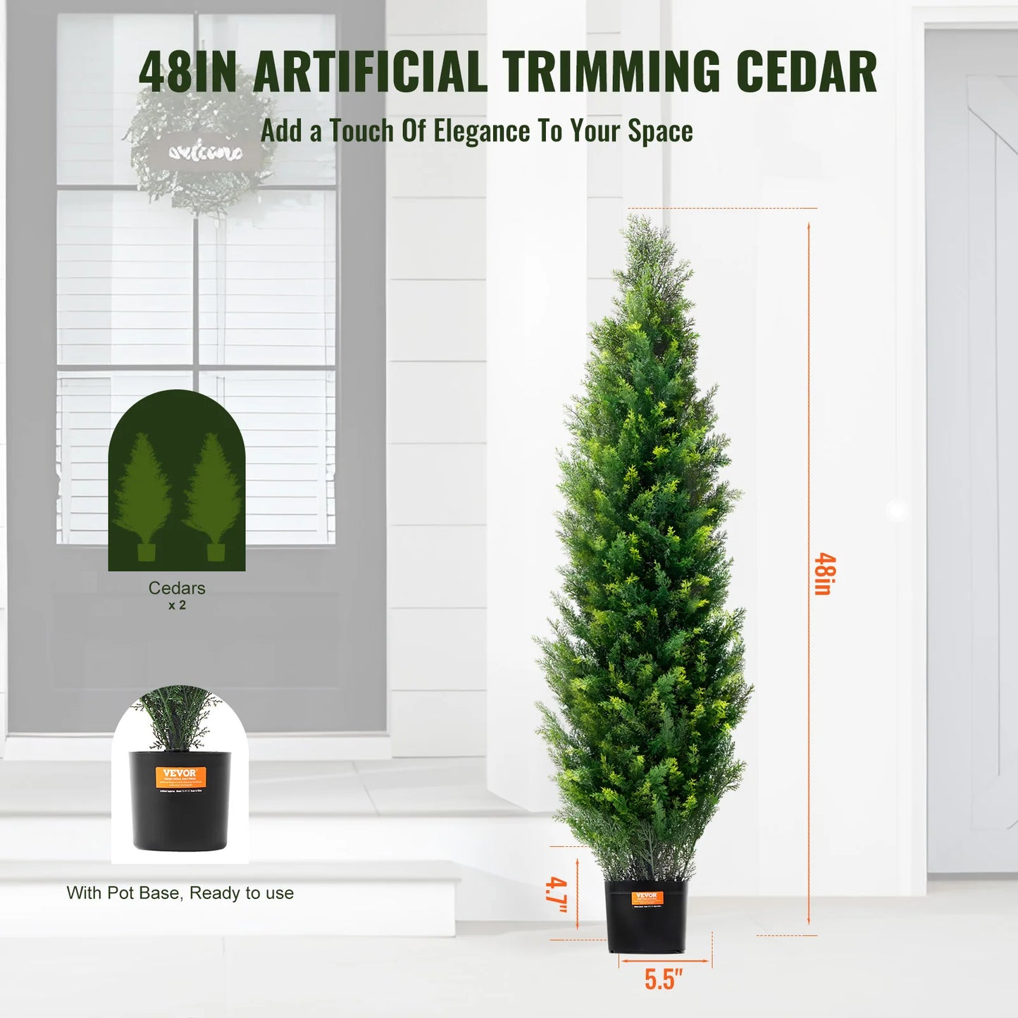 SucceBuy Artificial Cedar Topiary Garden Decor