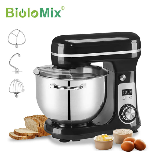 Biolomix Tilt Head Kitchen Stand Mixer with Whisk and Dough Hook