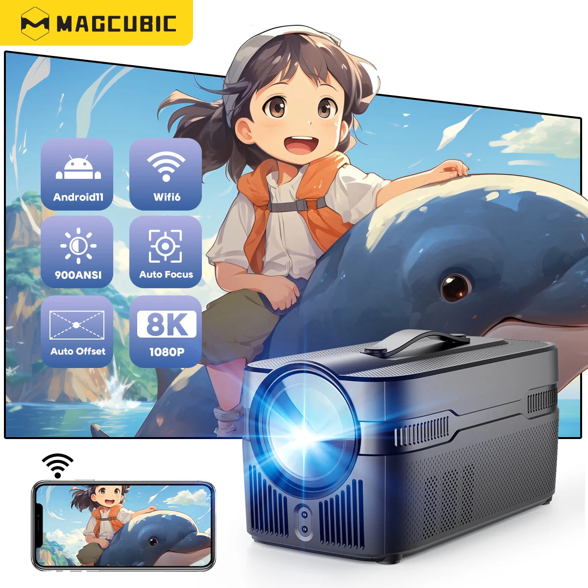 Magcubic Auto Focus Ultra Short Throw HD Projector