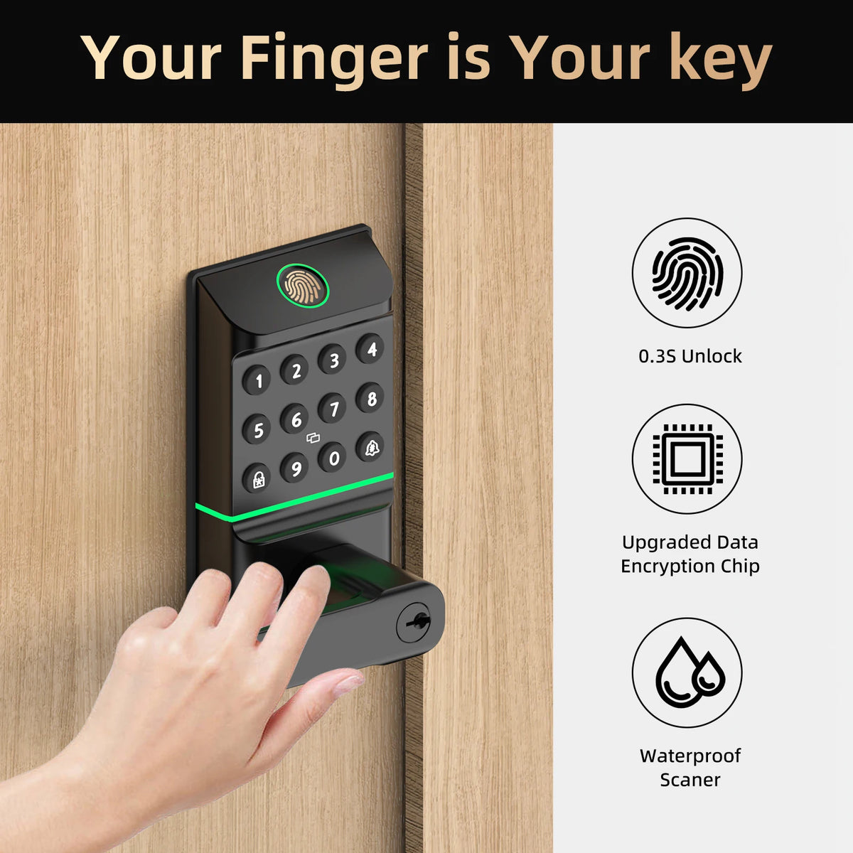 Viladepot Smart Fingerprint Door Lock With Keypad