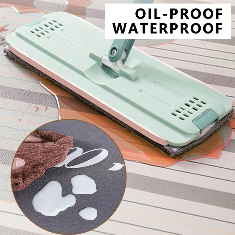 Rug for Kitchen Waterproof Anti-slip Carpet Large-size PVC Leather Oil-proof Stain-resistant Foot Mat American Retro Floor Mats