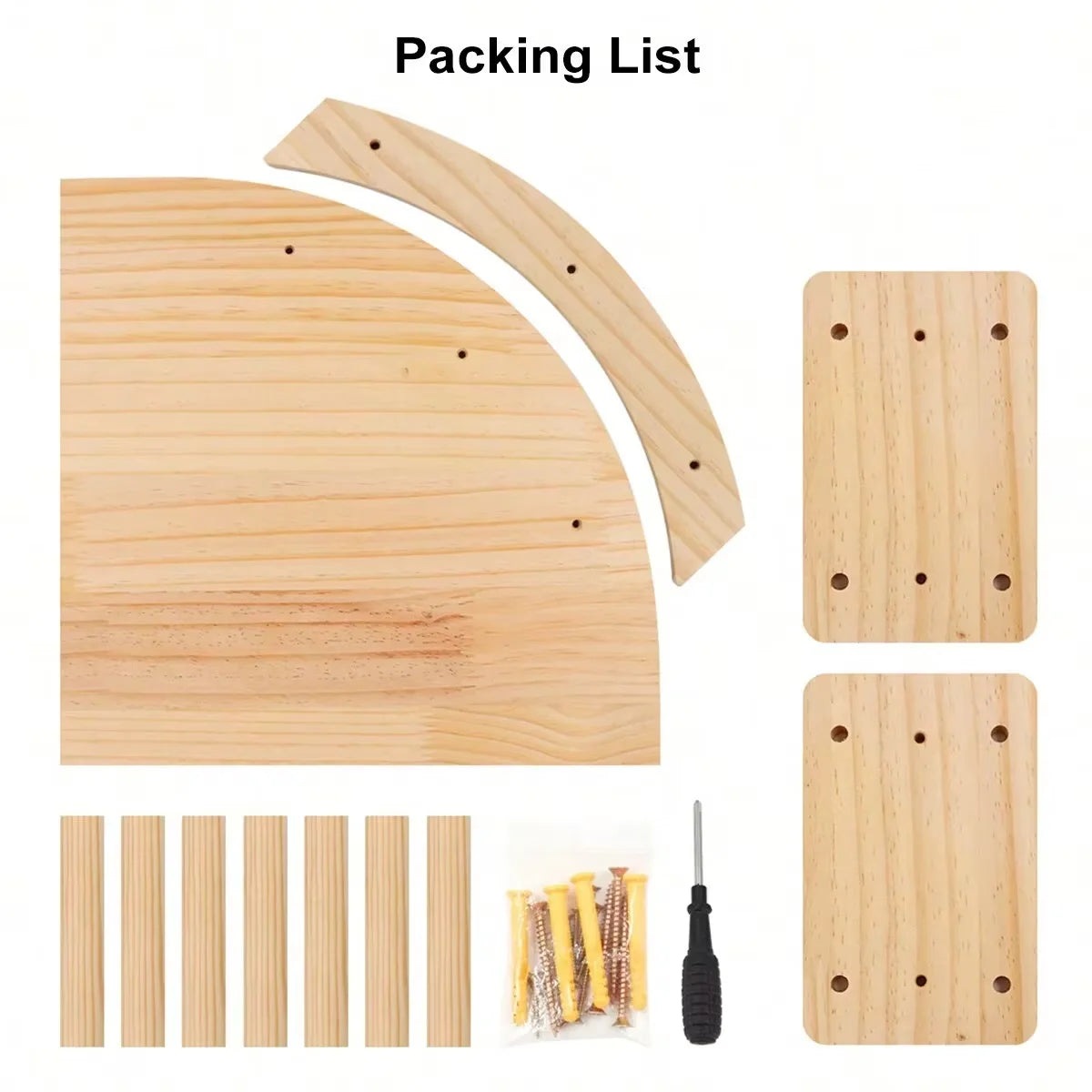 CWV Corner Pine Wood Wall Mounted Cat Hammock Steps