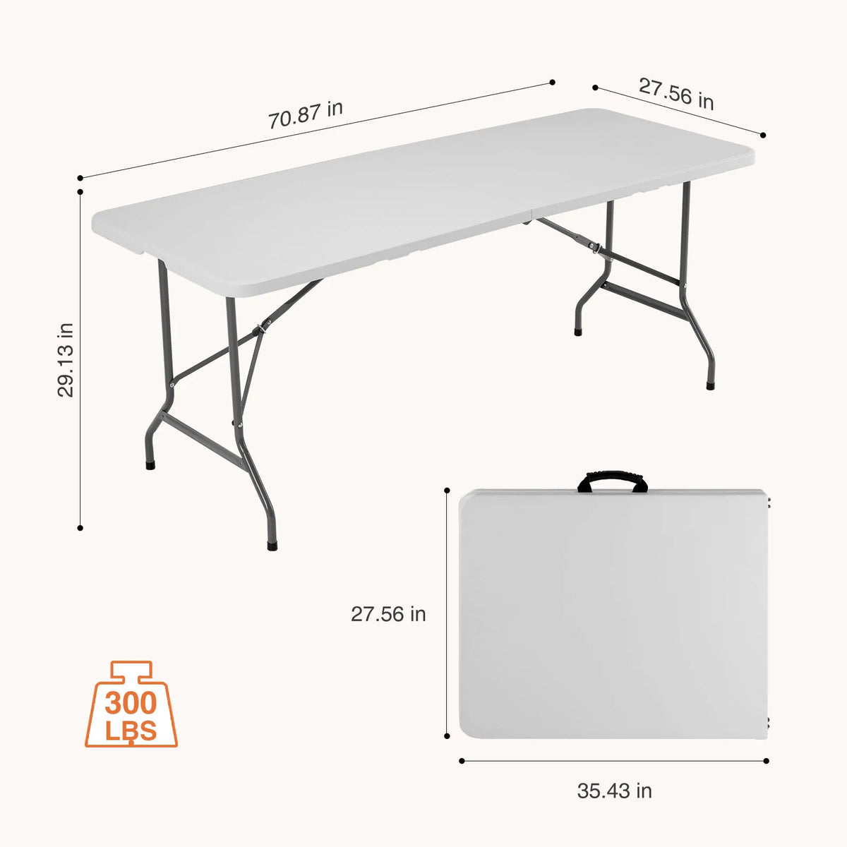 JHK Portable Folding Indoor Outdoor Utility Table