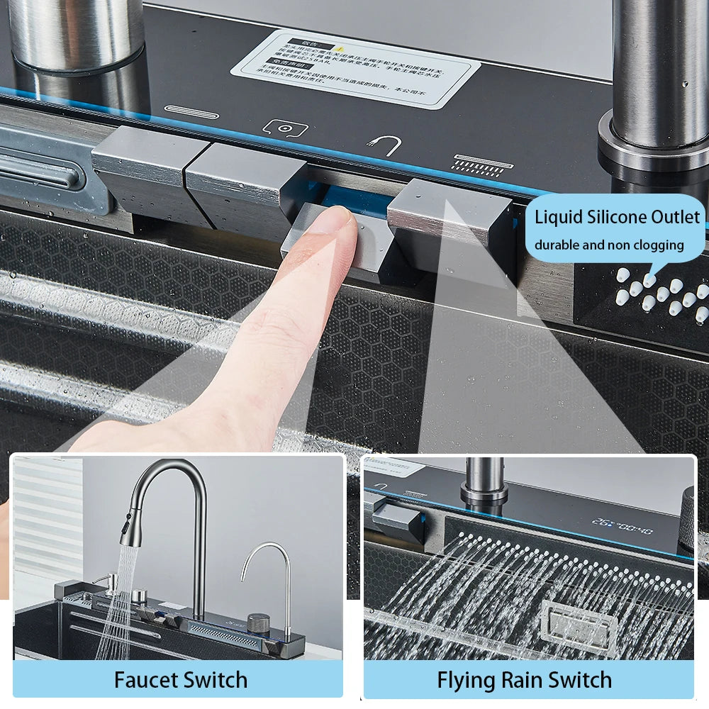 304 Stainless Steel Kitchen Waterfall Sink Undermount