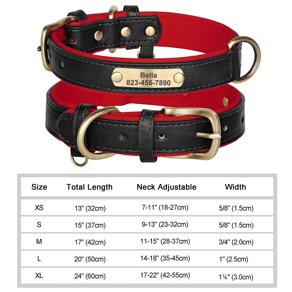 PET ARTIST Personalized Engraved Leather Dog Collar