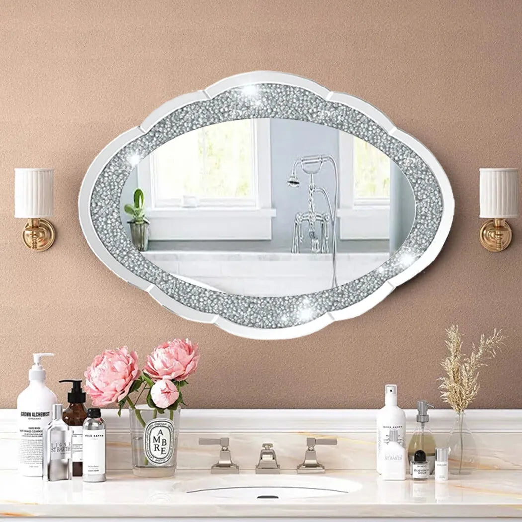 BORWART Crystal Arch Wall Mirror for Modern Decor