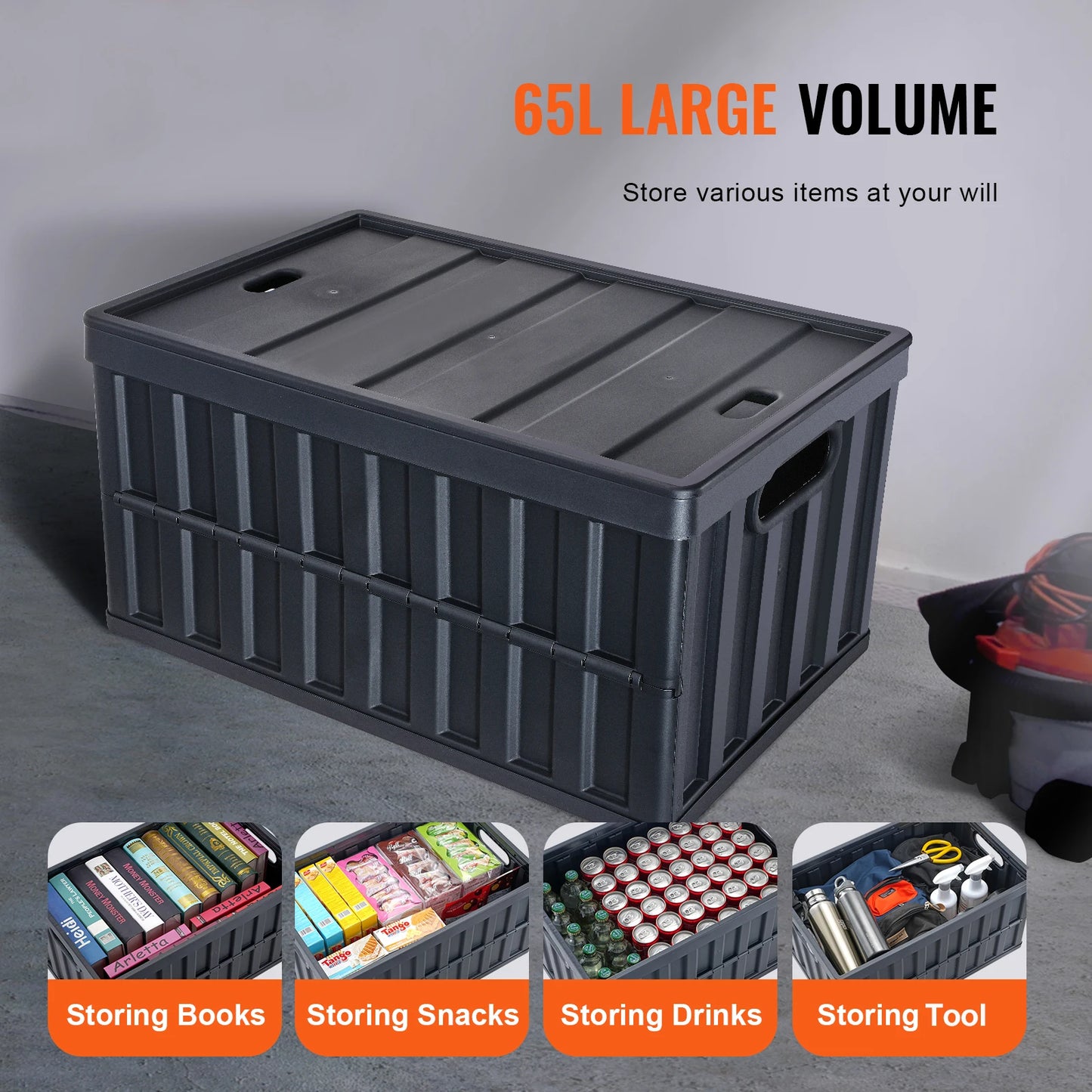 Collapsible Plastic Storage Bins With Lids