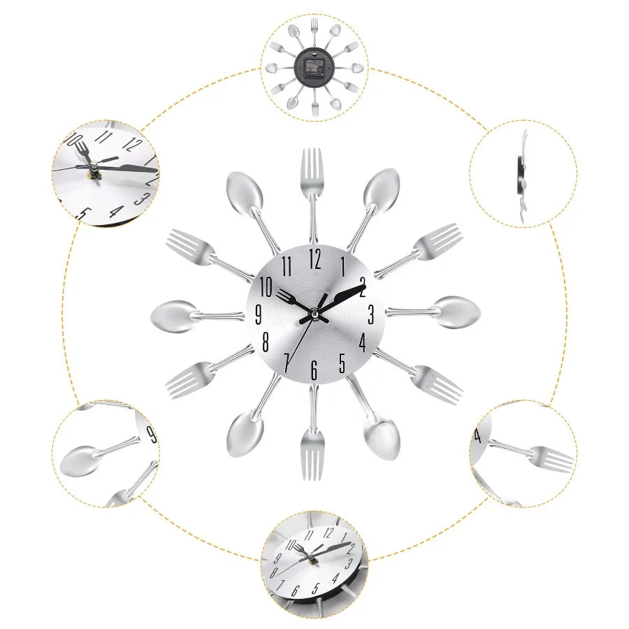 Modern Creative Cutlery Kitchen Wall Clock