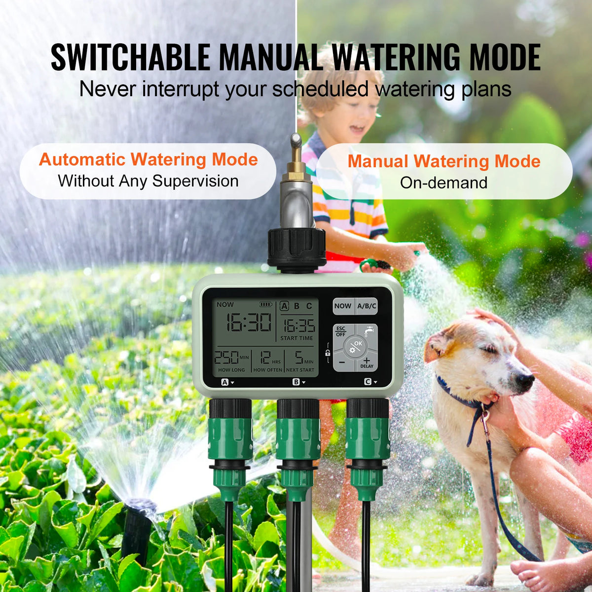 SucceBuy 3 Outlet Lcd Water Timer With Rain Delay