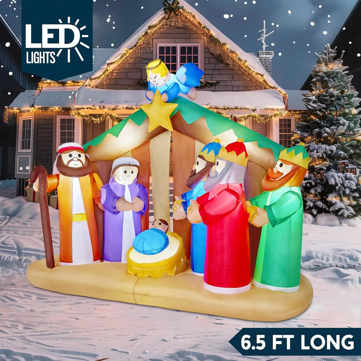 Joyfy Lighted Christmas Nativity Scene Inflatable