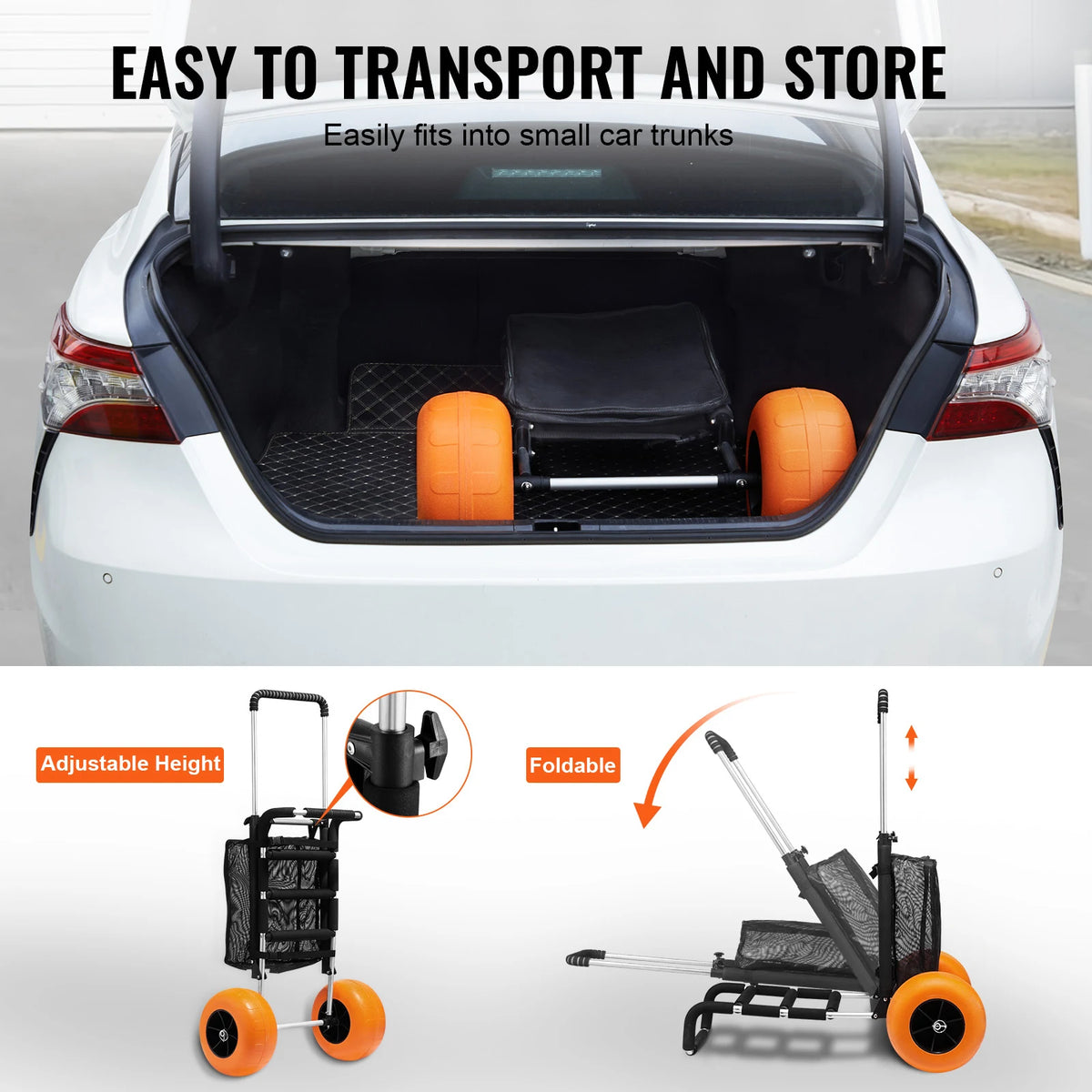 SucceBuy Adjustable Beach Folding Cart