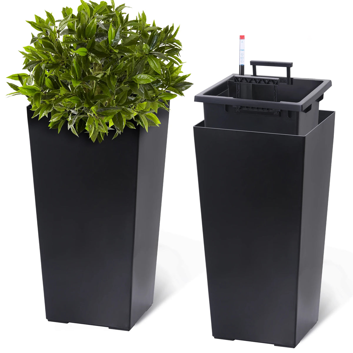 HiMISS Self Watering Planters Set Tall Indoor Outdoor