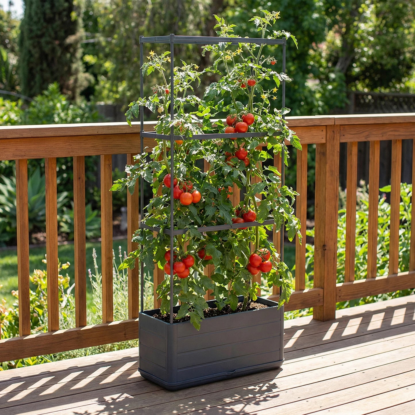 Raised Garden Bed Planter With Trellis Self Watering