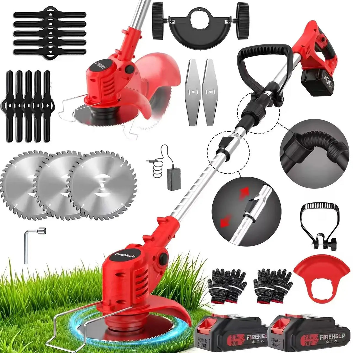 Firehelp Cordless 3 In 1 Lawn Mower Trimmer Edger